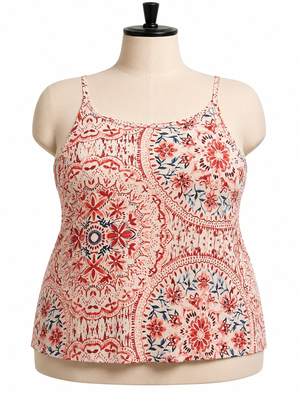 torrid Red Floral Medallion Spaghetti Strap Cami Size 3 (22/24)